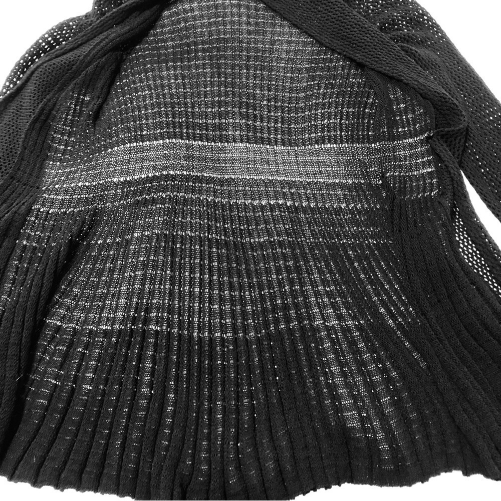Xception(al) Small Black “Lacey” Knit Cardigan/ Duster “Pleated” - Picture 8 of 12